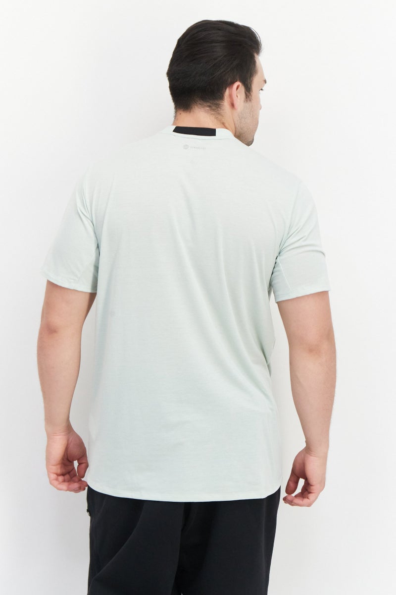 Adidas Men Sportswear Fit Brand Logo Training T-Shirt, Mint Green - Image 2